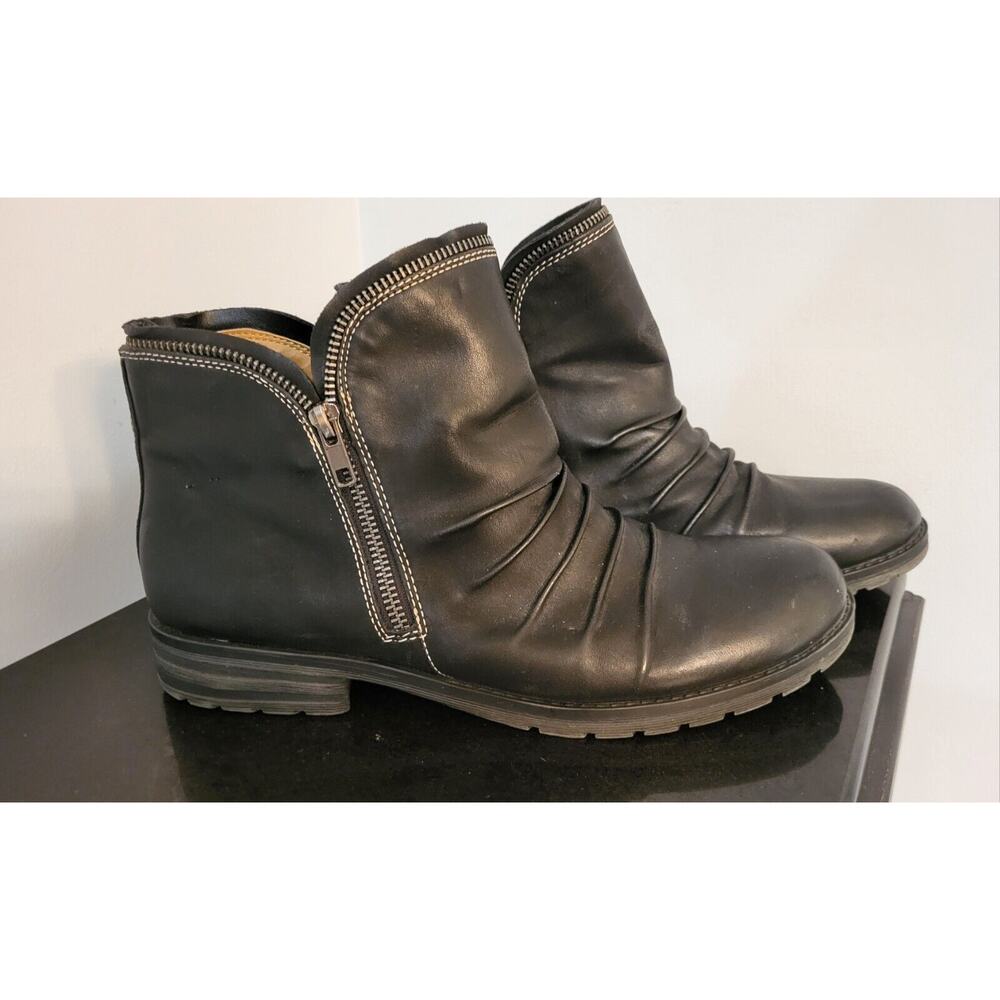 Natural Soul Women's Black Ankle Boot Size 11 Comfortable (Zipper Accent)